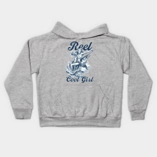 reel cool girl, pin up girl Kids Hoodie